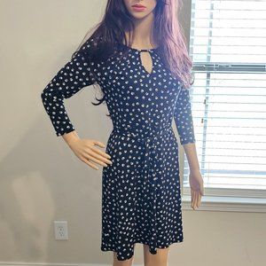 Ann Taylor ~ Size 0 Petite ~ Black Print Dress